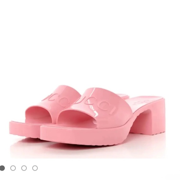 Gucci Pink Marmont Rubber Sandal 41
